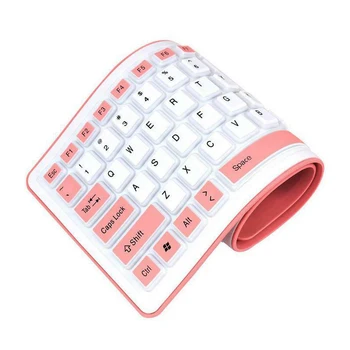 

Foldable Silicone Keyboard USB Wired Flexible Soft Waterproof Keyboard Home Office DQ-Drop