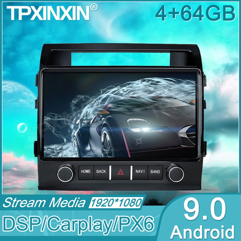 

Автомобильный мультимедийный плеер, Android 9, для Toyota Land Cruiser Lc200 2008-2015, GPS-навигация, стриминговый медиаплеер, головное устройство, Авторадио