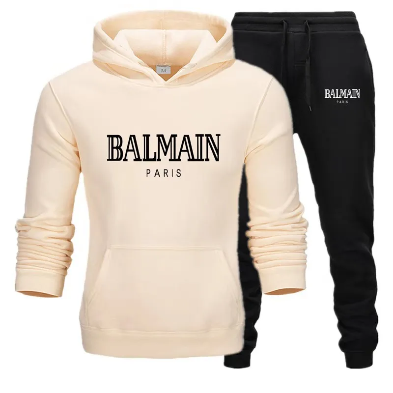 The picture color nueva Sudadera con capucha otoño deporte traje твердых con capucha hombres Повседневное algodón Otoño/invierno cálido sudaderas mu - Цвет: The picture color