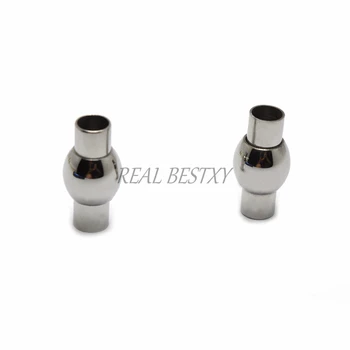 

10pcs/lot custom logo hole: 5mm Stainless Steel Magnetic Clasps Column Magnetic Closure for Jewelry Making DIY Bracelet Necklace