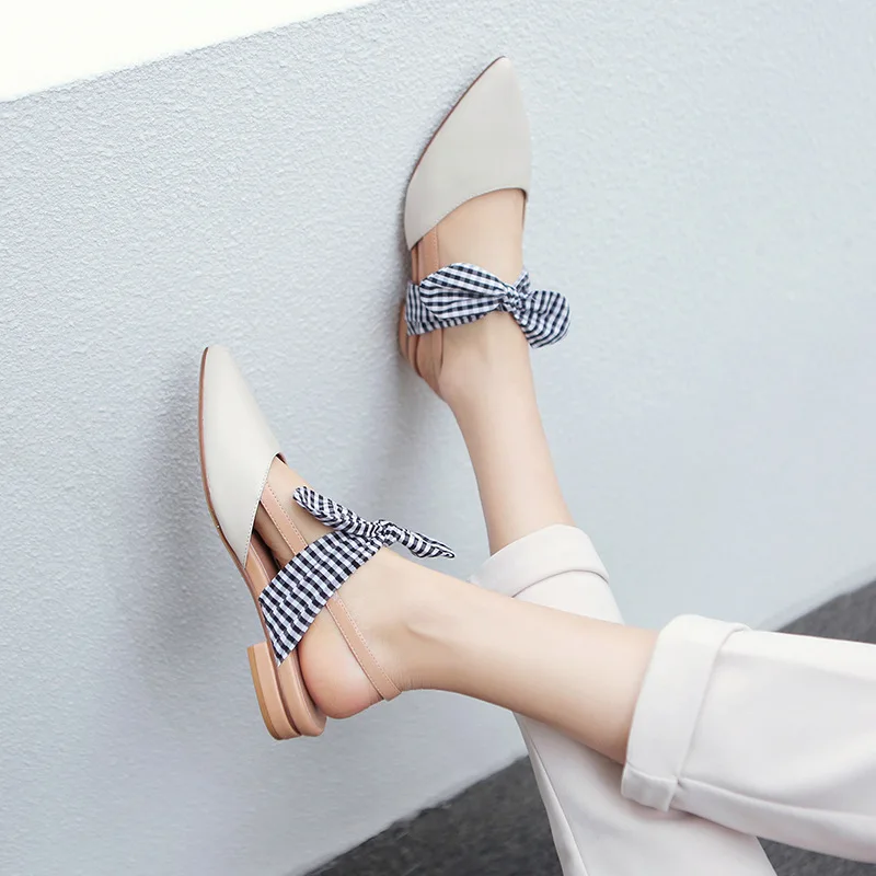 

Retro Women's Pointed-Toe Bow Bandage Cloth Shoes Women's 2019 Spring New Style STUDENT'S Shoes Hipster Chunky-Heel Closed-toe S