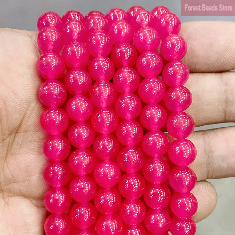 4-6-8-10-12-14MM-Natural-Smooth-AAA-Rose-Red-Chalcedony-Round-Loose ...