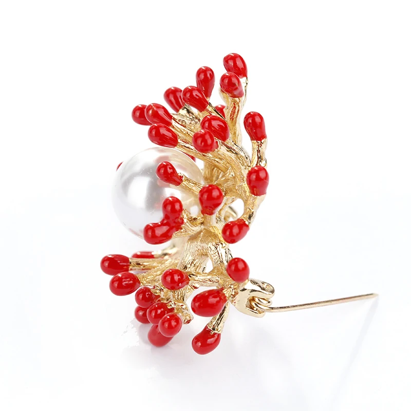 H350385X滴油珊瑚珍珠胸针 (9)