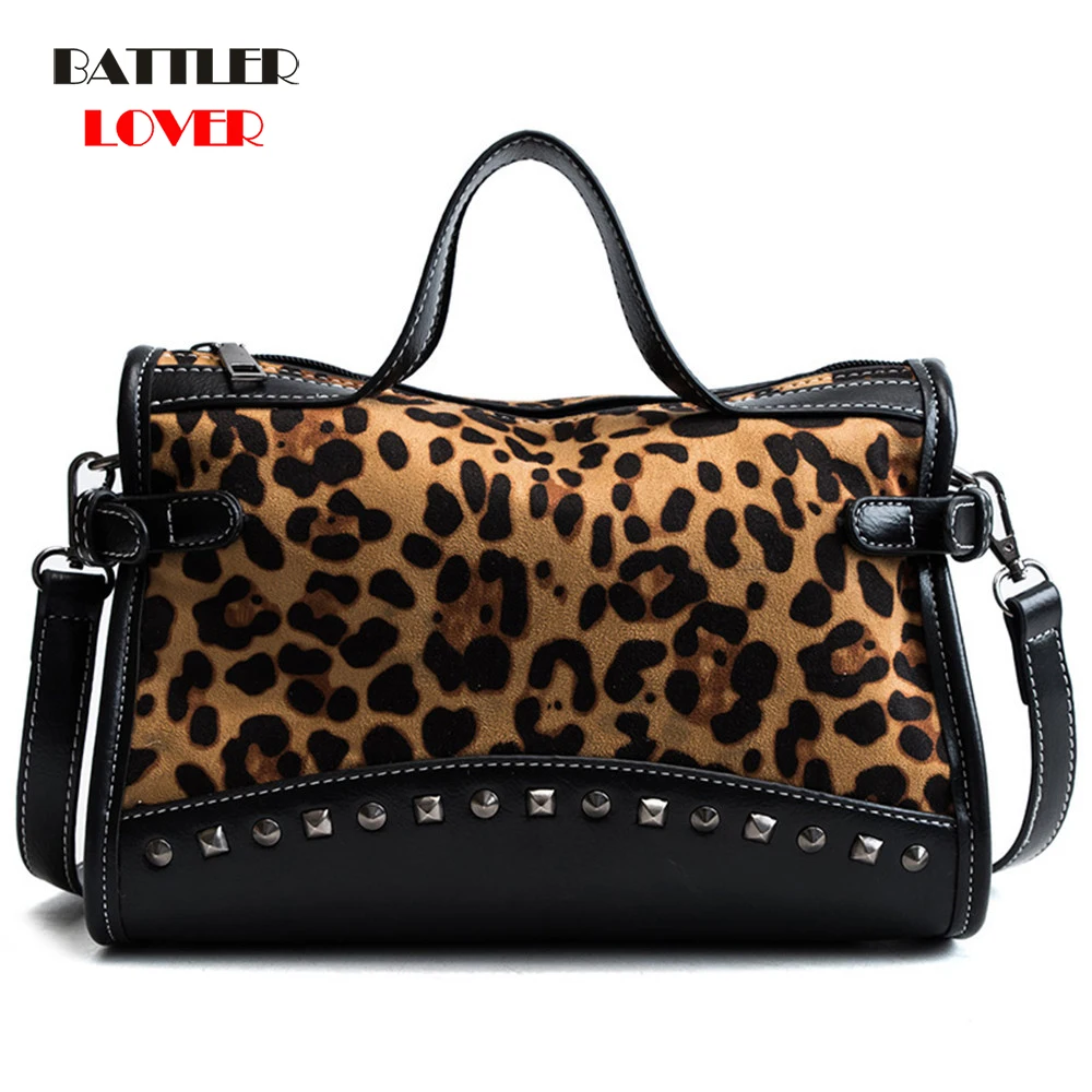 Casual Women Leopard Tote Bags Vintage High Quality Shopping Bag Women