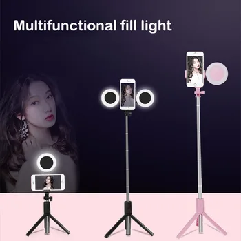 

3 in 1 LED Fill Light bluetooth Wireless Selfie Stick Tripod Extendable Monopod For iPhone For Huawei xiaomi smartphone Tripod