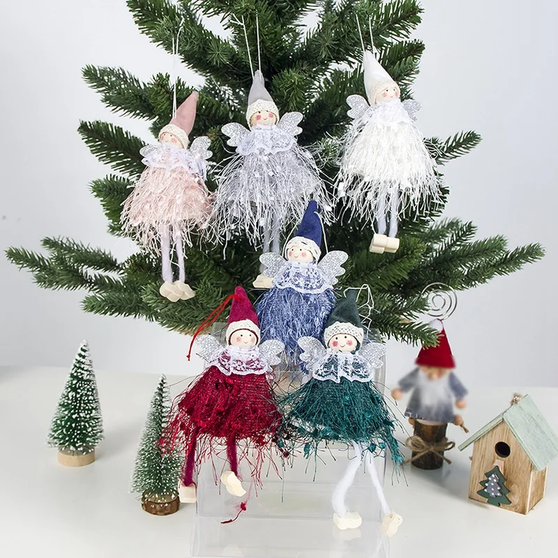 6Pcs Cute Angel Doll Christmas Decoration Pendant Christmas Tree Hanging Ornament Christmas Decoration for Home Xmas Navidad