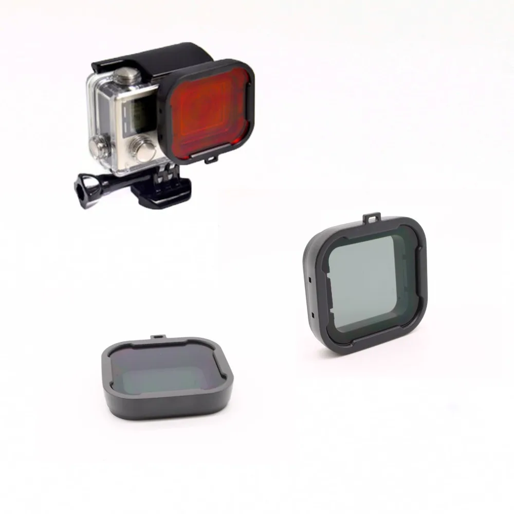 Gopro Filtro de buceo para GoPro 3 +/ 4, Filtro de lentes submarinismo rojo/naranja/amarillo/gris/púrpura|Filtros de cámara| - AliExpress