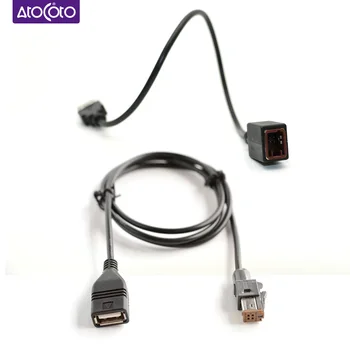 Car Aux Audio Input Media Data Wire for Subaru Custom 4PIN Plug Adapter to Standard USB interface Line Extension Lead for Suzuki 1