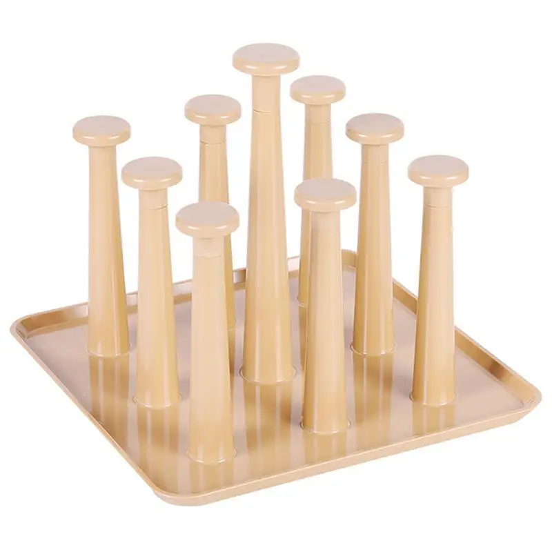 

1pc Cup Drying Rack Nordic Style Solid Color Plastic Mug Rack Cup Drying Holder For 9PCS Cups Cup Accessories Home Supplies