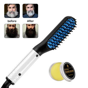 

2.0 Multifunctional Hair Comb Beard Straightener Men Quick Hair Beard Straightening Styler Comb With Beard Moisturizing Balm