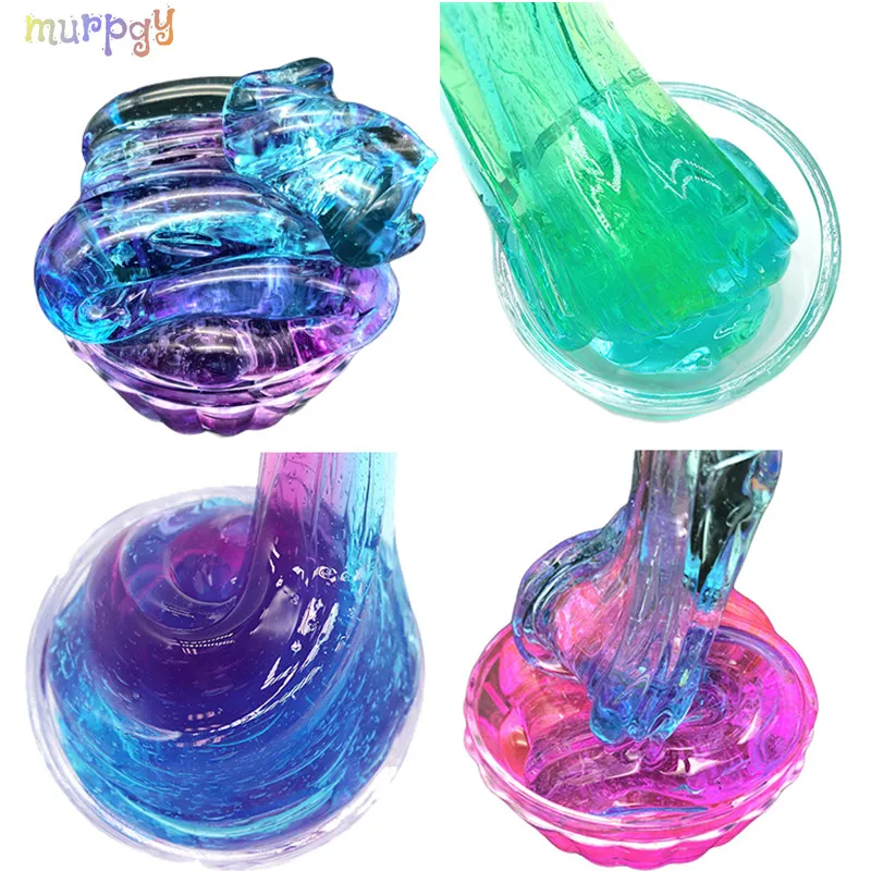 

80ML Fluffy Slime crystal Transparent polymer clay glue charms Slimes Ball Beads Cotton Light Putty Toys Kit for Antistress Kids