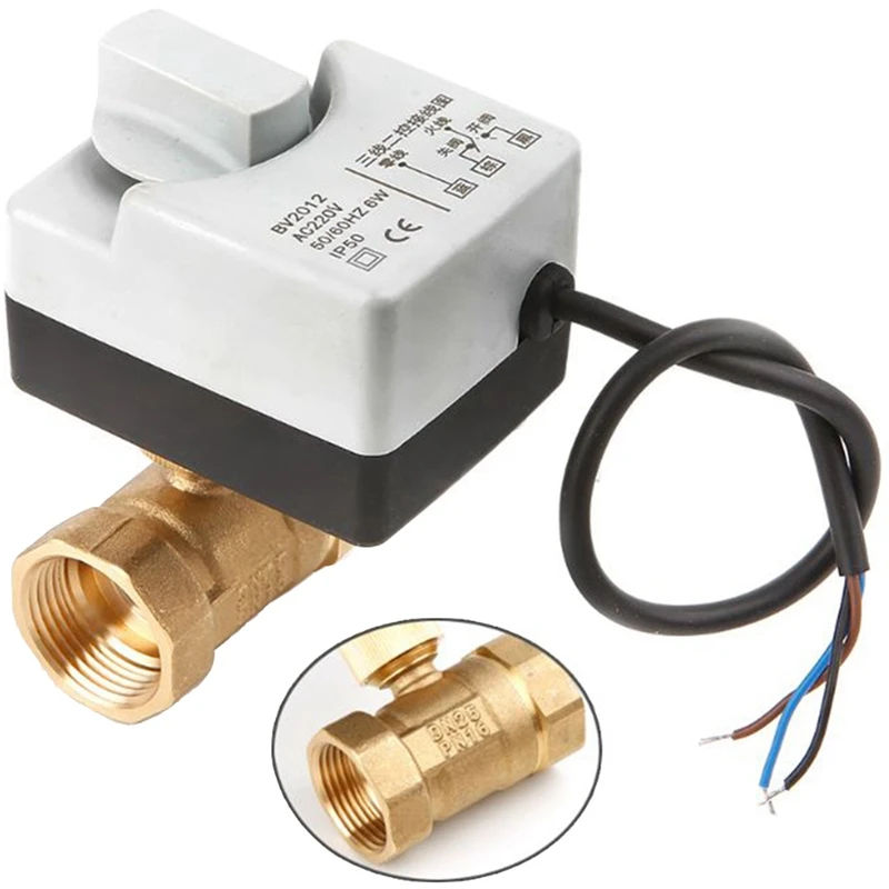 

Ac220V Dn25 2 Way 3 Wires Motorized Ball Valve Electric Actuator With Manual Switch