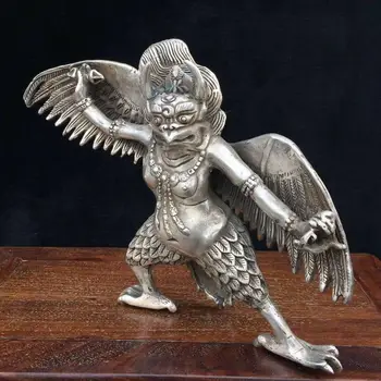 

Old China Handmade Tibet Silver Bird Statue Tibet Buddha Statue Home Decoration