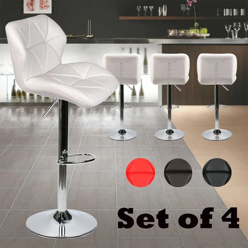 4pcs Bar Stools Pu Leather Chairs Counter Top Swivel Adjustable Pub Kitchen Dining Bar Stools Aliexpress