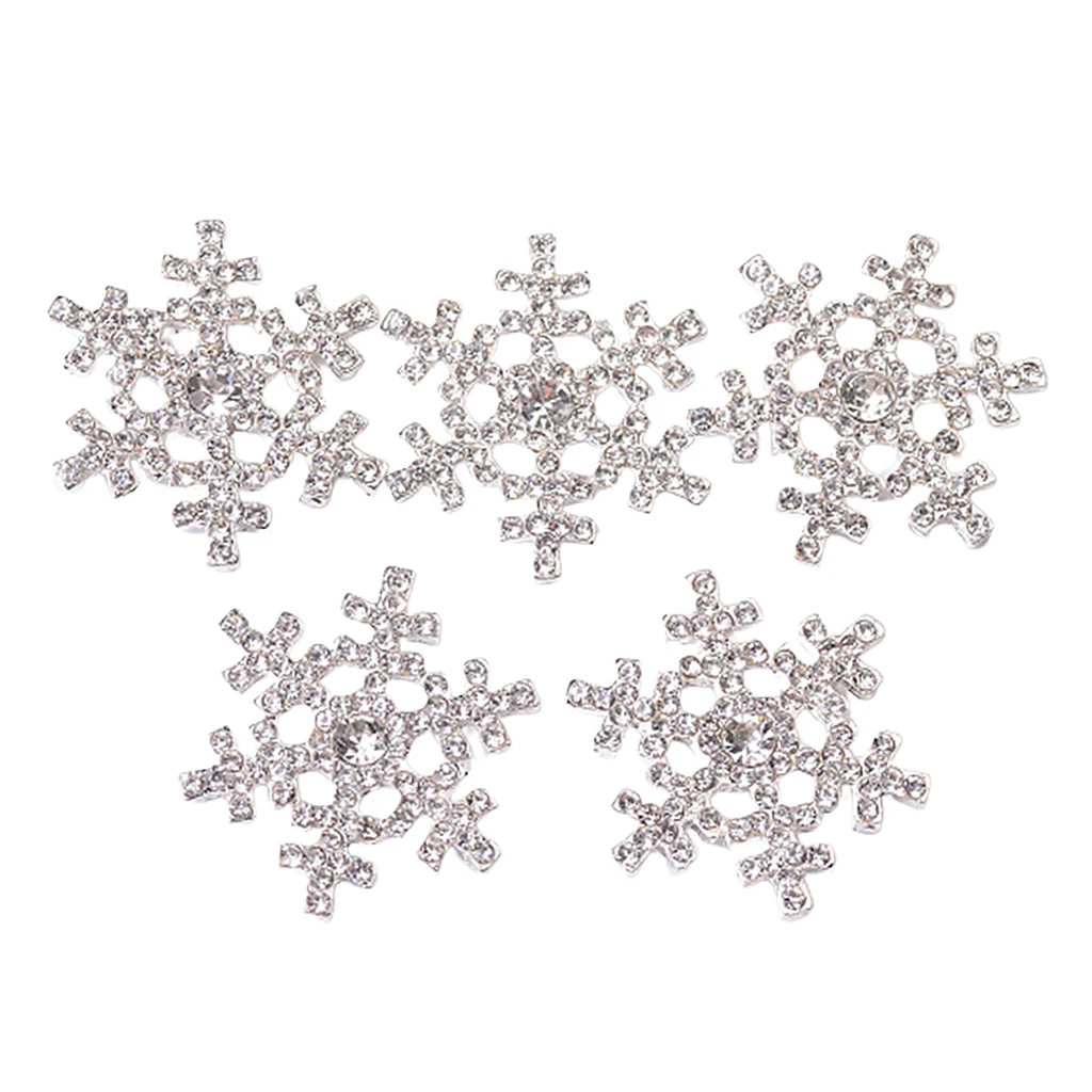 ZMASEY Snowflake Buttons 10Pcs/Lot Handwork Alloy Buttons Rhinestones  Sewing Holiday Party Decoration Crystal Accessories