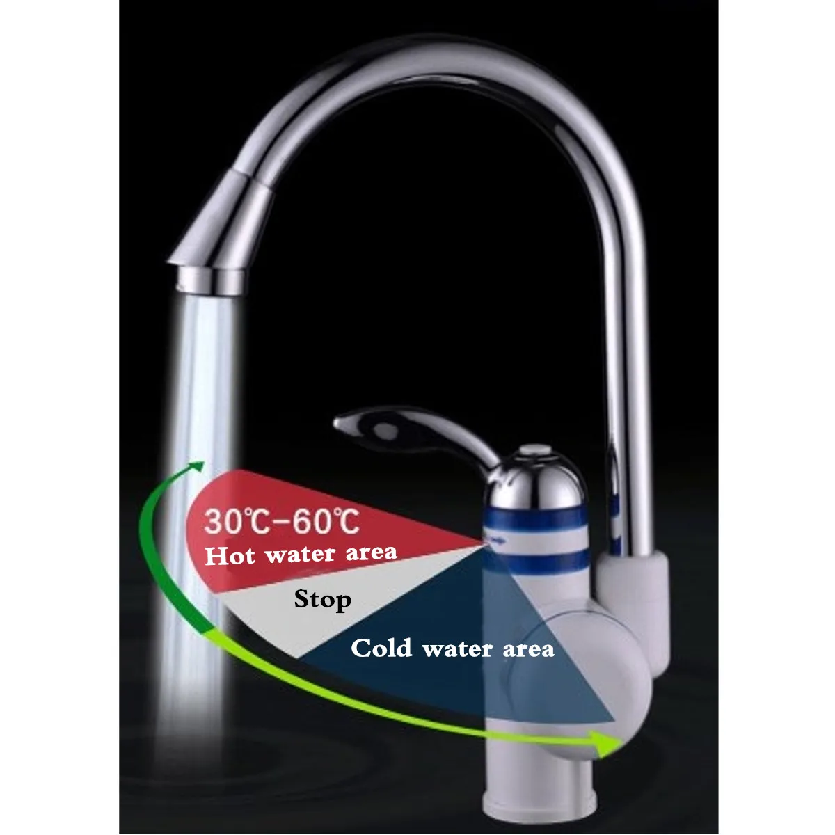 

New Electric Hot Faucet 220V Water Heater Tap Temperature LED Digital Display Electric Instant Heating Kitchen Bathroom Tap Hea
