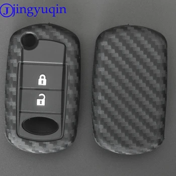 

jingyuqin Remote Car Key Case Key Case Carbon Fiber Silicone 3 Buttons For LAND ROVER Range Rover Sport LR3 Discovery