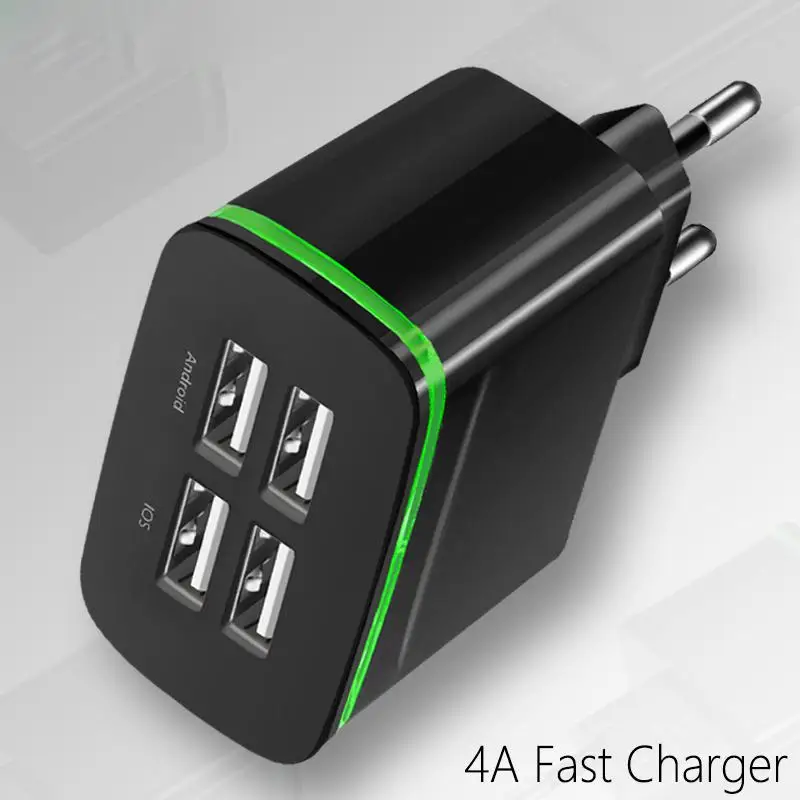 Штепсельная Вилка BEESCLOVER EU адаптер для быстрой зарядки и путешествий 4 USB