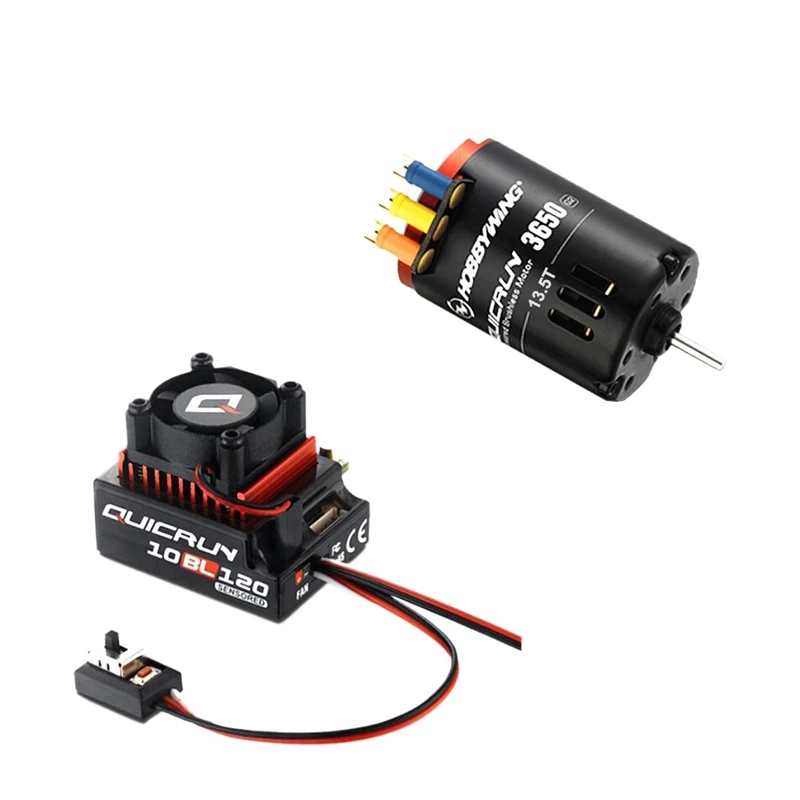 

FFYY-HobbyWing QuicRun 3650 13.5T 2760KV SD G2 with QuicRun 10BL120 120A Sensored Comb for RC 1/10 Cars