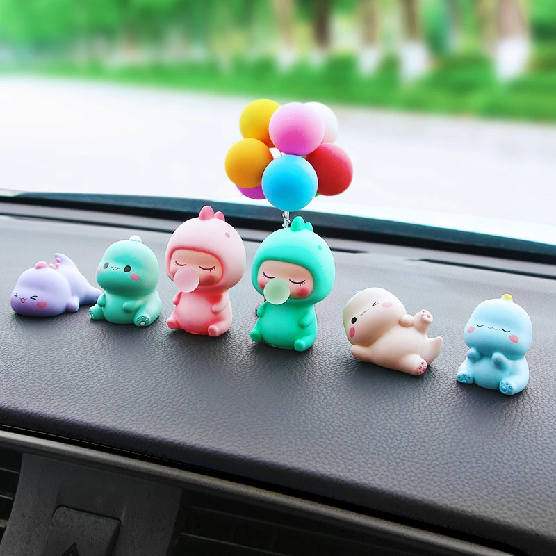 Cute Cartoon Car Decoration Creative Bubble Dinosaur Car Decoration