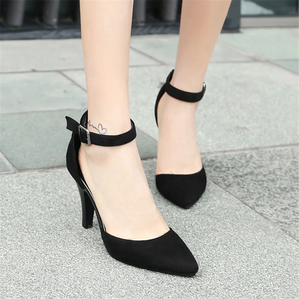 

Huapate 2019 new arrival pointed toe shoes women's shoes simple buckle summer shoes elegant party wedding shoes high heels