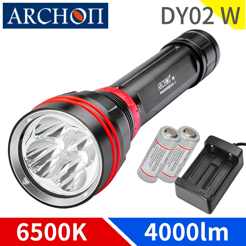 ARCHON DY02W WY08W 4000 lumen diving lighing flashlight dive flashlight Underwater 100m waterproof torch dive lighting lamp