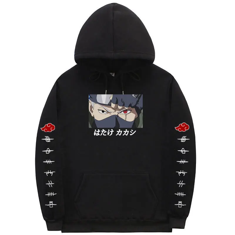 Ropa informal japonesa Unisex, Sudadera con capucha de Anime Harajuku, Hatake Kakashi, sudaderas casuales estampadas para hombre