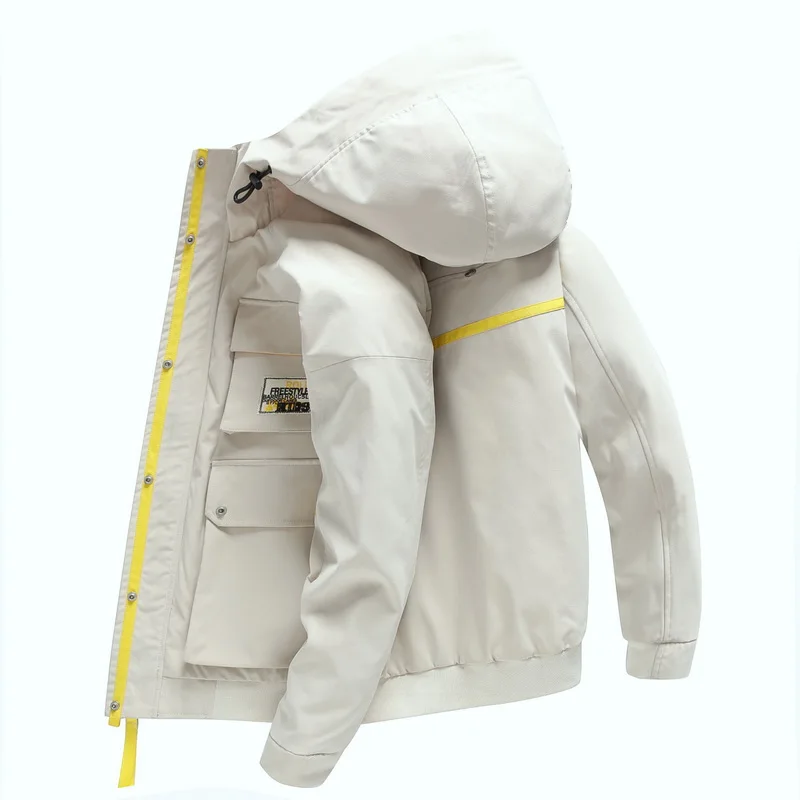 

Men's Jacket Spring and Summer Fashion Trend Casual Loose Large Size Solid Color Yellow Black Street Hip Hop Men's Clothing