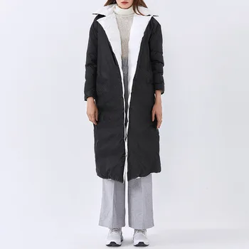 

2020 New Winter Fashion Temperament Leisure Time Printing Tailored CollarLace Up on Both Sides Women Long Cotton Padded Clothe