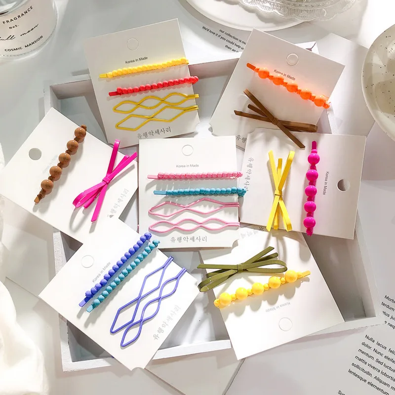 

One Set Color Cartoon Hairband Comb Bobby Pin Barrette Hairpin Headdress Hair Clip For Woman Styling Tools Accessories