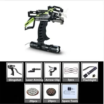 

Laser Slingshot Strong Slingshot Catapult With Arrow Clip Hunting caza Powerful Catapult with wrist Target Archery Crossbow Bolt