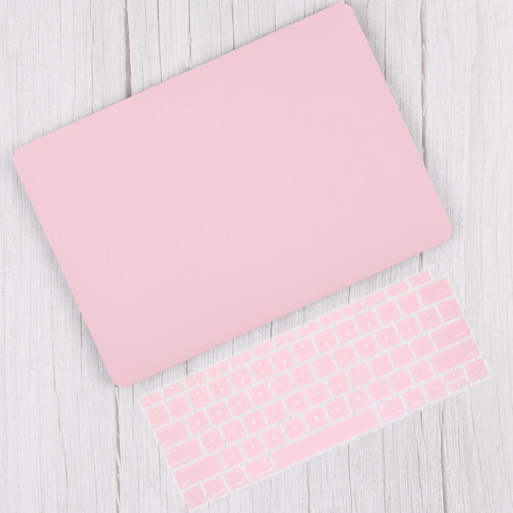 Redlai прозрачный защитный чехол для apple macbook air pro retina 11 13 15 mac 12 с клавиатурой - Цвет: Matte baby pink