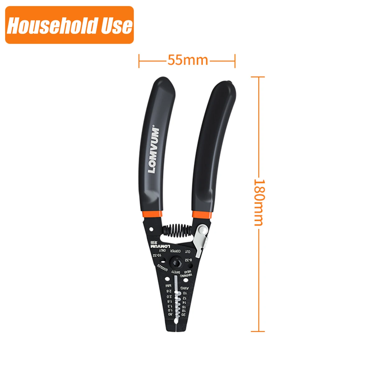 Household 180x55mm Многофункциональные плоскогубцы, автоматический инструмент для зачистки кабеля, обжимные инструменты, высокоточные электрические фирменные ручные инструменты - Цвет: Household 180x55mm