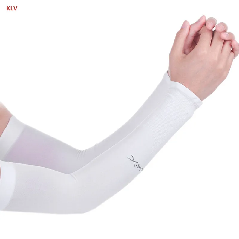 2-White Охлаждающие спортивные перчатки с защитой от солнца и УФ-защитой для езды на велосипеде - Цвет: 2-White
