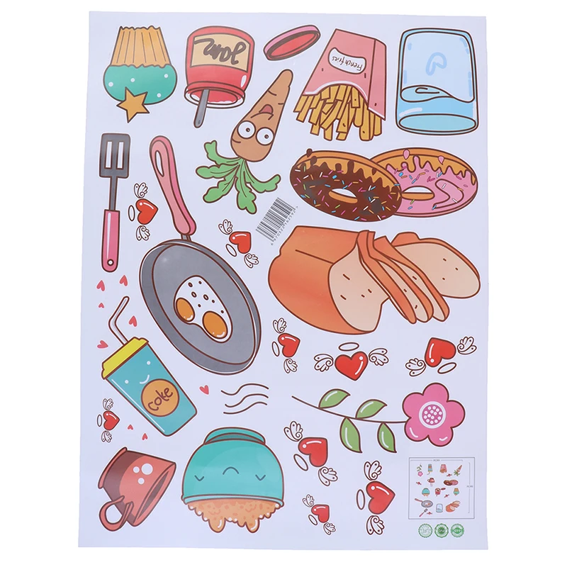 Food Pattern Wall Sticker Self Adhesive Vinyl Removable Decal Kitchen