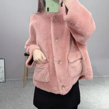 

Think of] meet this season - soft waxy warm loose plush female brief paragraph coat lamb fur coat