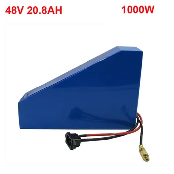 

48V 1000W battery 13S 48V 20AH triangle lithium battery pack 48v 20.8ah electric bike battery with bag +54.6V 2A charger
