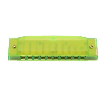 

Diatonic Harmonica 10 Holes Blues Harp Mouth Organ Key of C Reed Instrument with Case Kid Musical Toy Fluorescent green