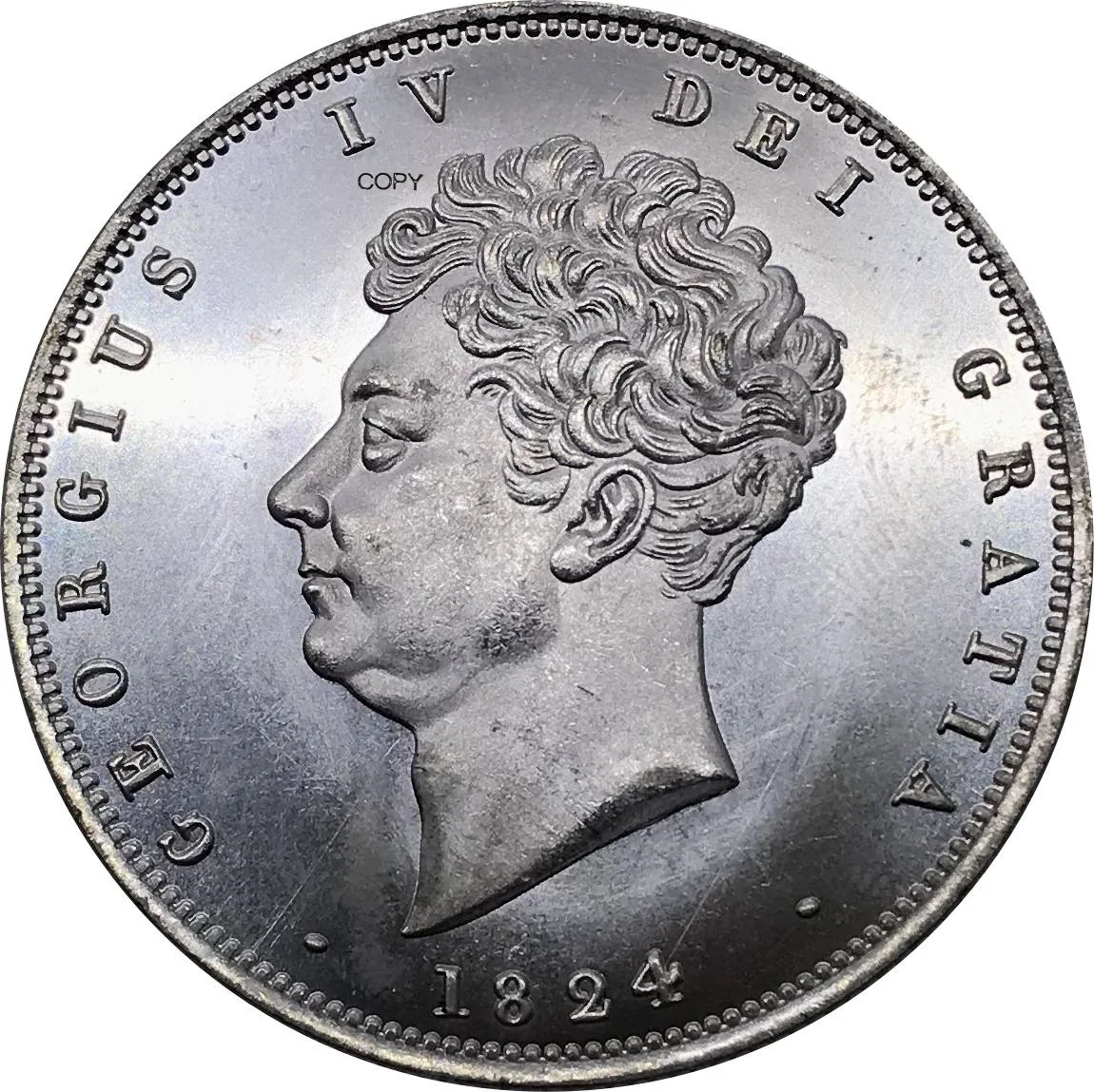 

UK 1824 United Kingdom 1/2 Half Crown George IV Collectibles Cupronickel Plated Silver Copy Collectible Old Metal Coins