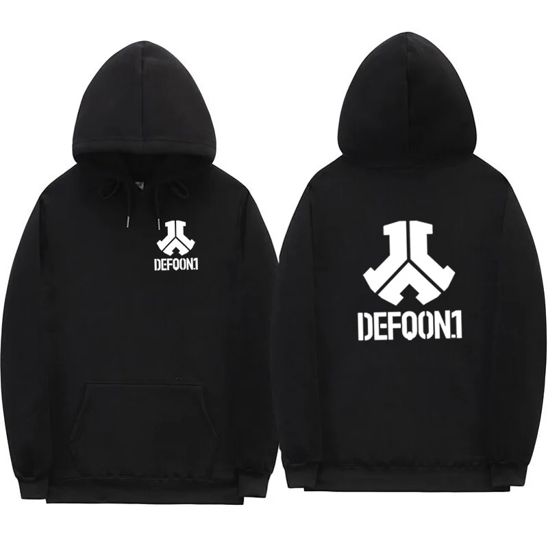 Black-B01 Новинка Defqon 1 толстовки рок-группа хип-хоп Мужская Толстовка зима осень Уличная Повседневная Флисовая Толстовка Пуловер - Цвет: Black-B01