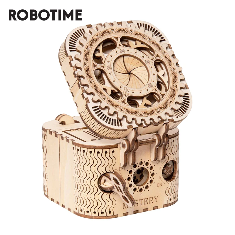 Деревянный 3D пазл Robotime ROKR коробка для хранения с паролем сокровищ конструктор