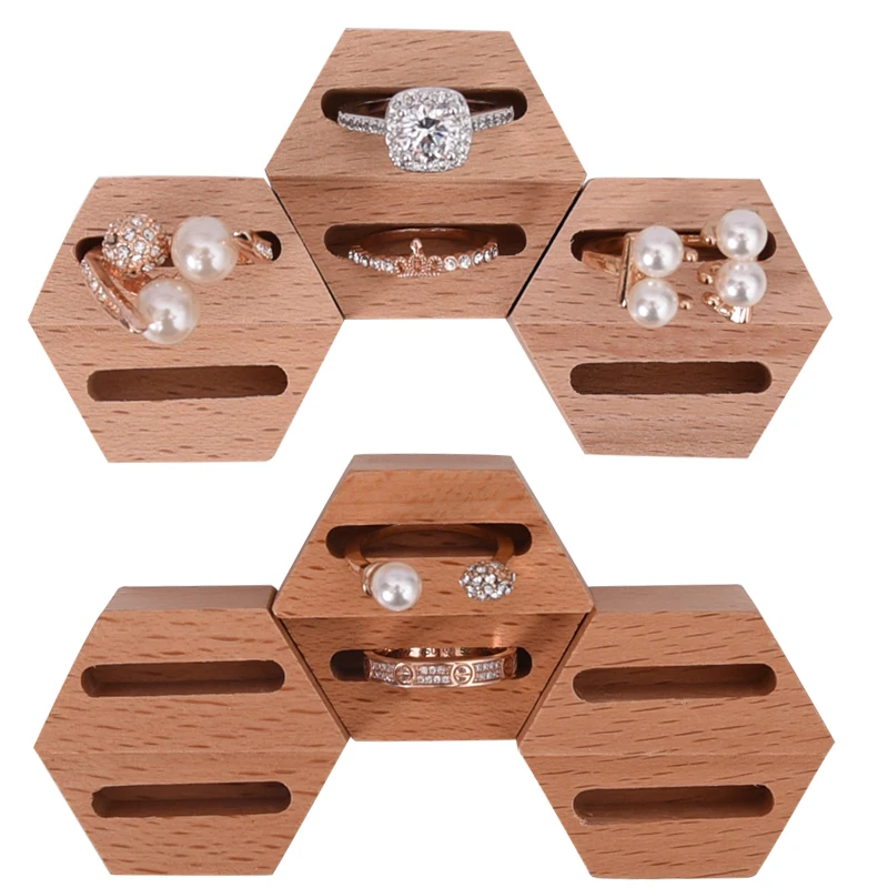 Beech Wood Elm кольцо шоу кольцо коробка предложение женитьбы круг с сиденьем деревянная коробочка для кольца геометрический деревянный выставочный блок стенд