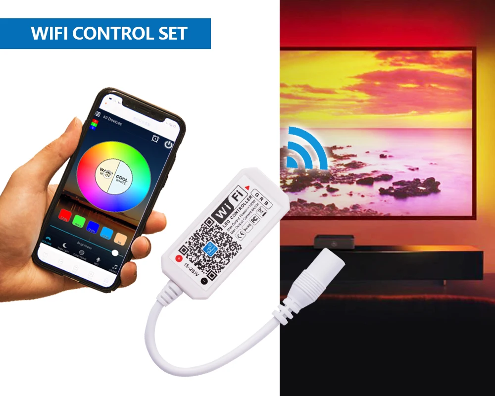 LUCKY светодиодный 5 в светодиодный USB ТВ ПОДСВЕТКА светодиодный светильник водонепроницаемая лента 5050 SMD Гибкая RGB лента с пультом дистанционного управления 24 ключа 3 ключа Wifi