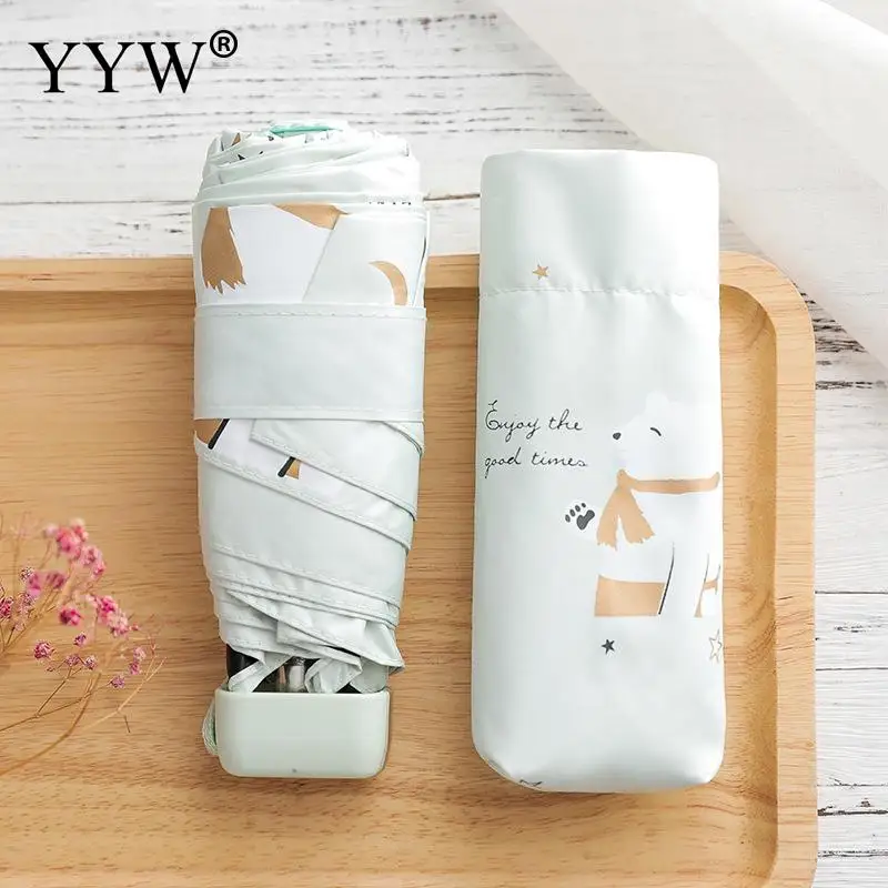 light green Складной зонтик женские зонты Paraguas Rain Sun Anti-Uv зонтик винил& Pongee Ambrella унисекс розовый Guarda Chuva - Цвет: light green