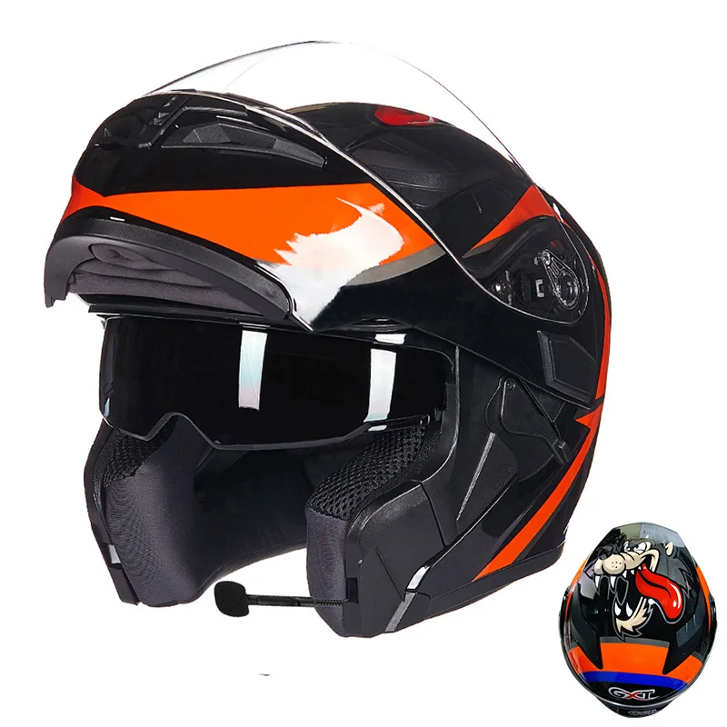 Black wolf BT GXT, мотоциклетный шлем, флип-ап, шлем для мотокросса, Capacete da Motocicleta Cascos, мотоциклетный шлем, двойной объектив, гоночный шлем для верховой езды - Цвет: Black wolf BT