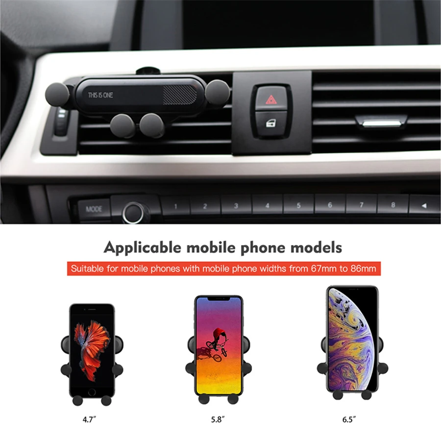 Gravity Car Phone Holder Phone Holder In Car for iPhone Samsung Huawei Universal Air Vent Mount Holders No Magnetic Mobile Stand