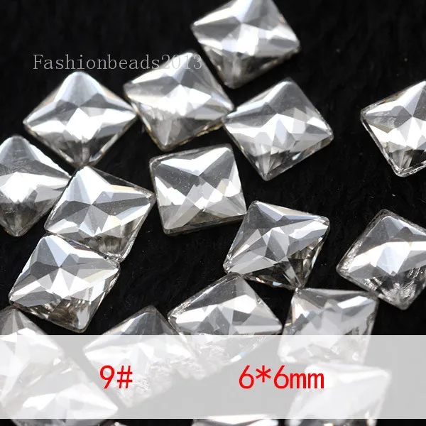 No9 6mm square Ааааа класс 99% аналогичный Swa 20 шт Кристалл flatback не-горячей фиксации крошечные Стразы для украшения ногтей камни мульти форма link1 No29 - Цвет: No9 6mm square