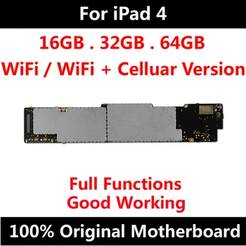 

Motherboard For Ipad 4 WiFi + Celluar 3G Unlocked logic boards Original Mainboard With Full Chips IOS Logic Board 16GB 32G 64G