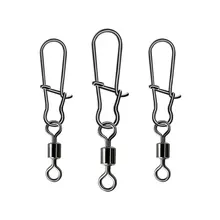 50pcs Stainless Steel Fishing Connector Fast Clip Lock Snap Swivel Solid Rings Safety Snaps Fishing Hook Tool Snap