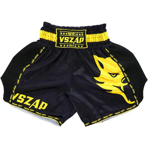 VSZAP шорты для тайского бокса fightwear Муай Тай Шорты ММА Мужские Шорты для купания обучение боевых искусств MMA Шорты - Цвет: Yellow Logo